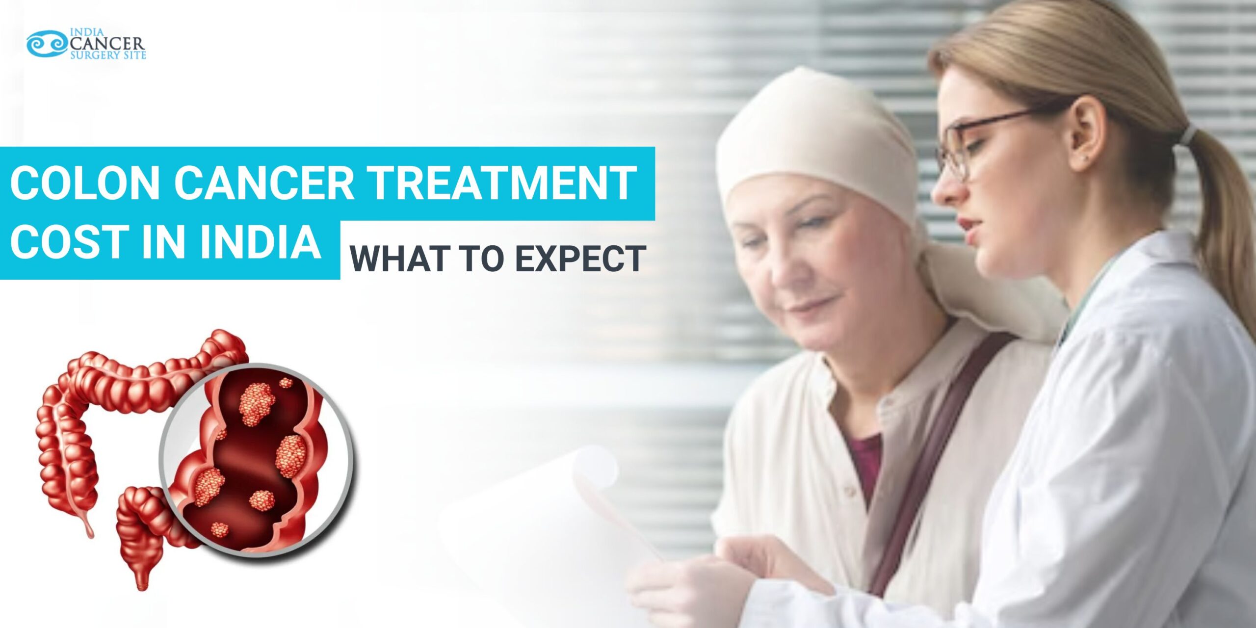 Patient consulting oncologist about colon cancer treatment cost in India